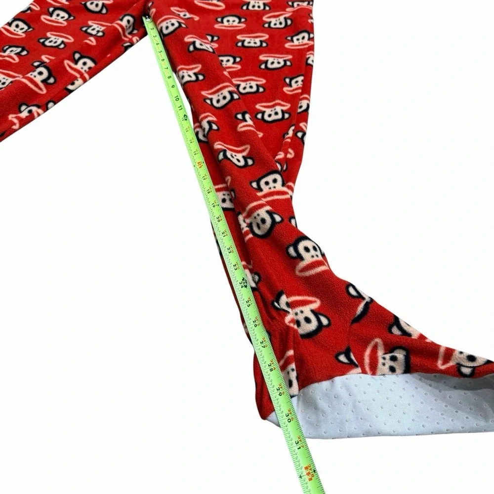 Paul Frank Julius Monkey Red Fleece Footed Pajamas One Piece Youth Large